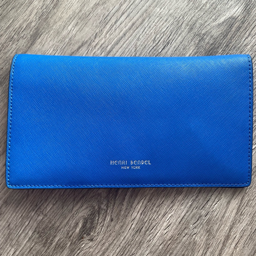 Henri Bendel Electric Blue 12 Card Holder Wallet